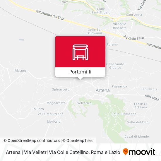 Mappa Artena | Via Velletri Via Colle Catellino