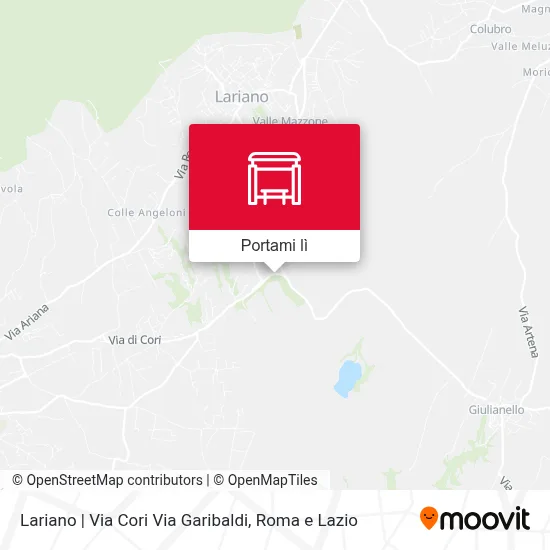 Mappa Lariano | Via Cori Via Garibaldi