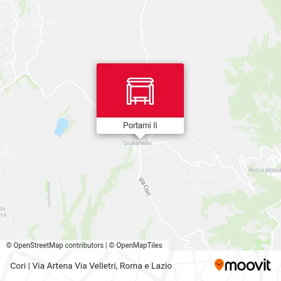 Mappa Cori | Via Artena Via Velletri