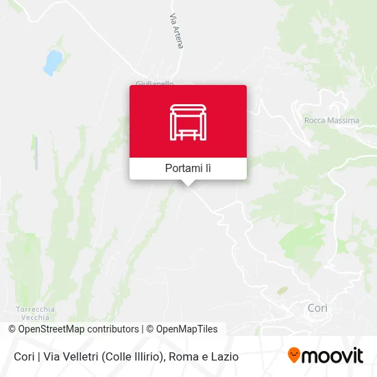Mappa Cori | Via Velletri (Colle Illirio)