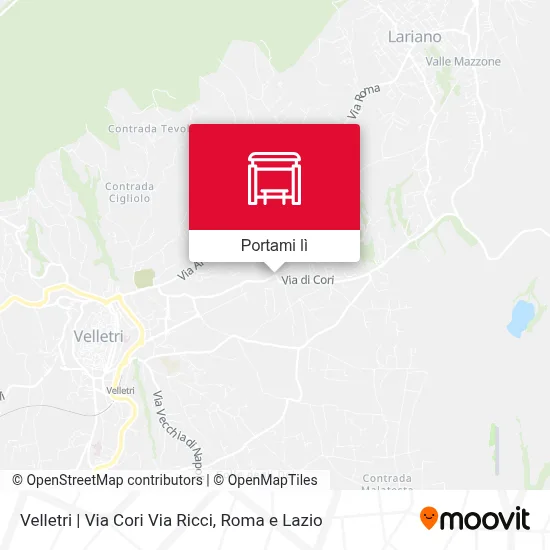 Mappa Velletri | Via Cori Via Ricci