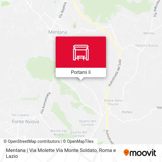 Mappa Mentana | Via Molette Via Monte Soldato