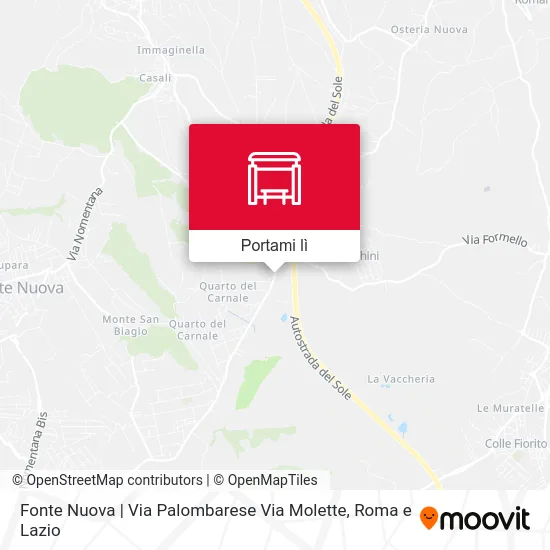 Mappa Fonte Nuova | Via Palombarese Via Molette