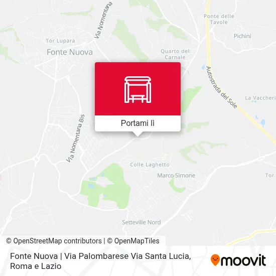 Mappa Fonte Nuova | Via Palombarese Via Santa Lucia