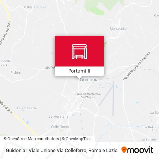 Mappa Guidonia | Viale Unione Via Colleferro