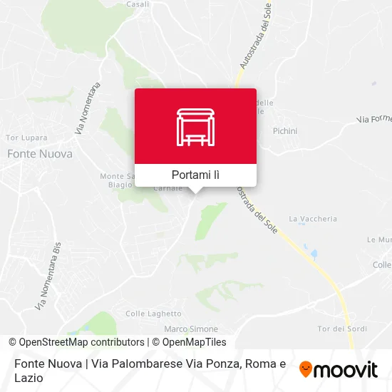 Mappa Fonte Nuova | Via Palombarese Via Ponza