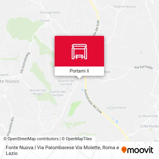 Mappa Fonte Nuova | Via Palombarese Via Molette