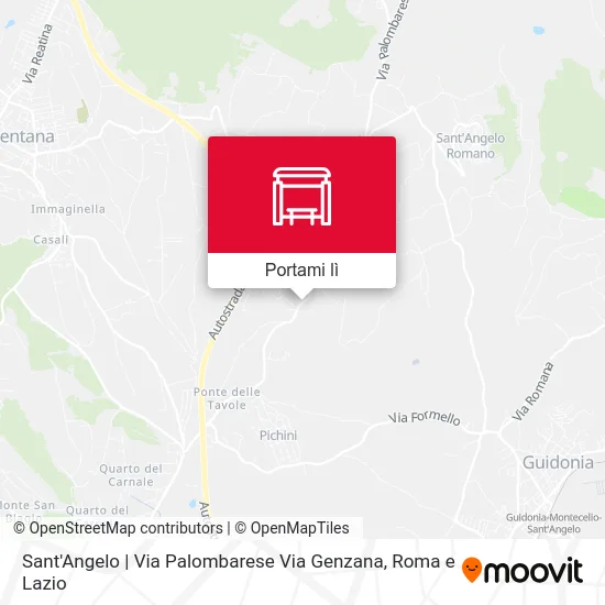 Mappa Sant'Angelo | Via Palombarese Via Genzana