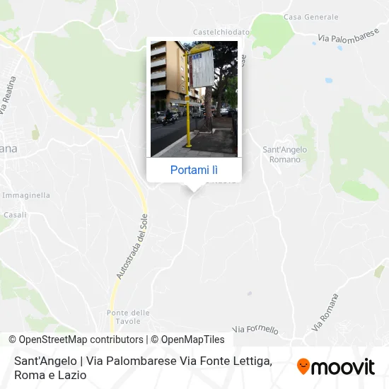 Mappa Sant'Angelo | Via Palombarese Via Fonte Lettiga