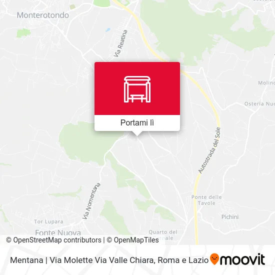 Mappa Mentana | Via Molette Via Valle Chiara