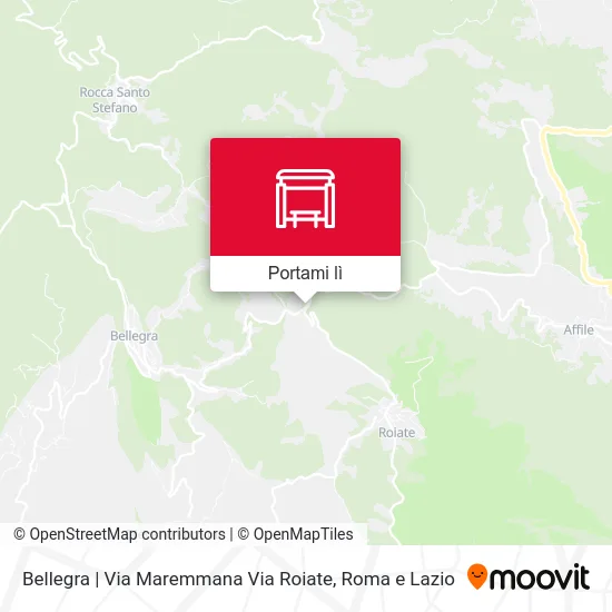 Mappa Bellegra | Via Maremmana Via Roiate
