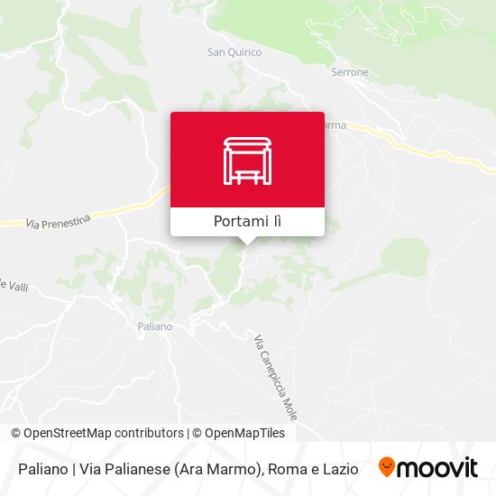 Mappa Paliano | Via Palianese (Ara Marmo)