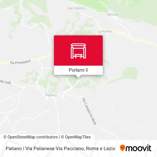 Mappa Paliano | Via Palianese Via Pacciano