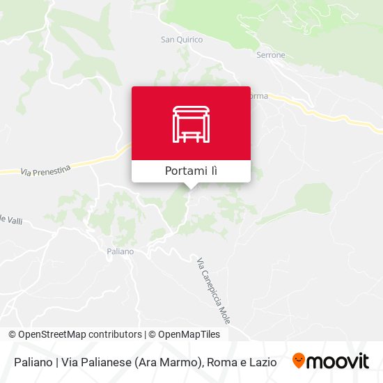 Mappa Paliano | Via Palianese (Ara Marmo)