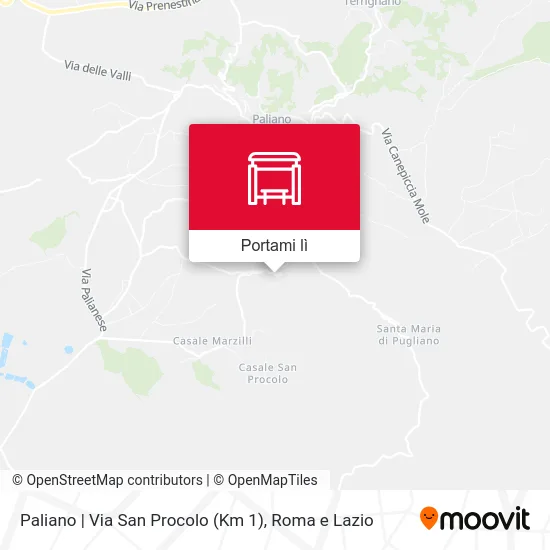 Mappa Paliano | Via San Procolo (Km 1)