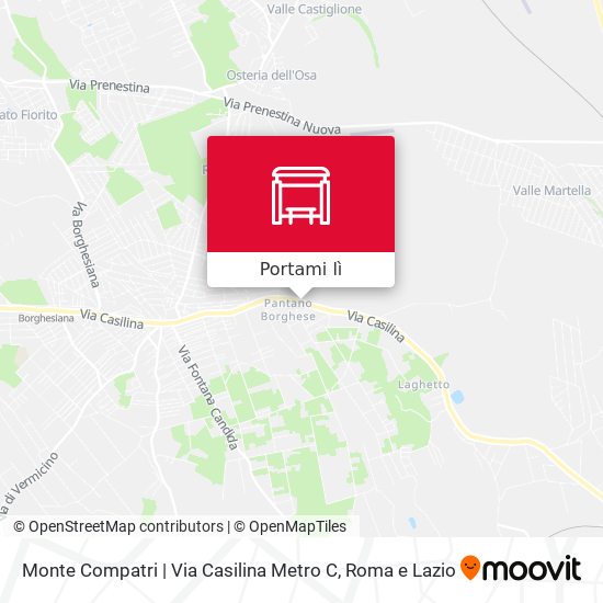 Mappa Monte Compatri | Via Casilina Metro C