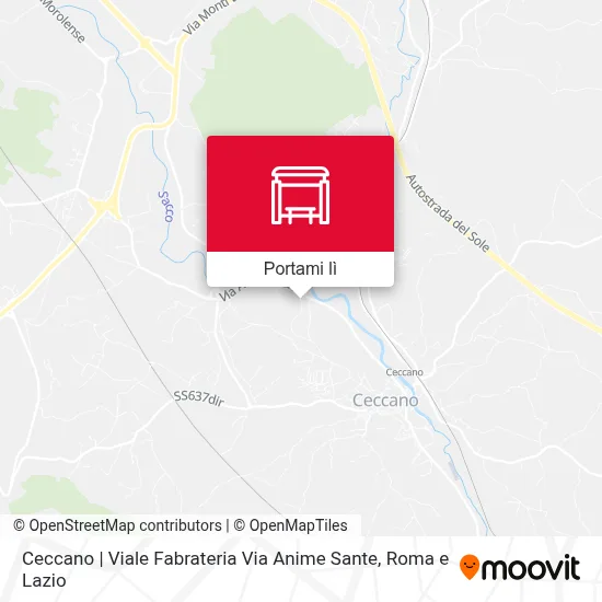 Mappa Ceccano | Viale Fabrateria Via Anime Sante