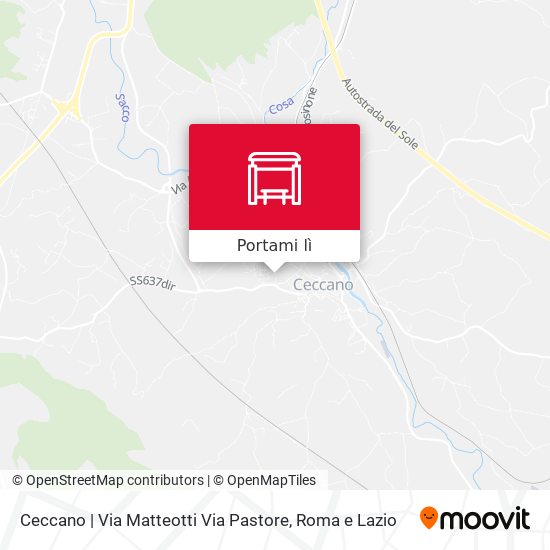 Mappa Ceccano | Via Matteotti Via Pastore