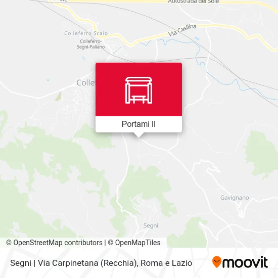 Mappa Segni | Via Carpinetana (Recchia)