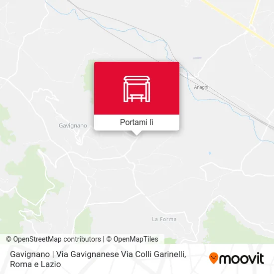 Mappa Gavignano | Via Gavignanese Via Colli Garinelli