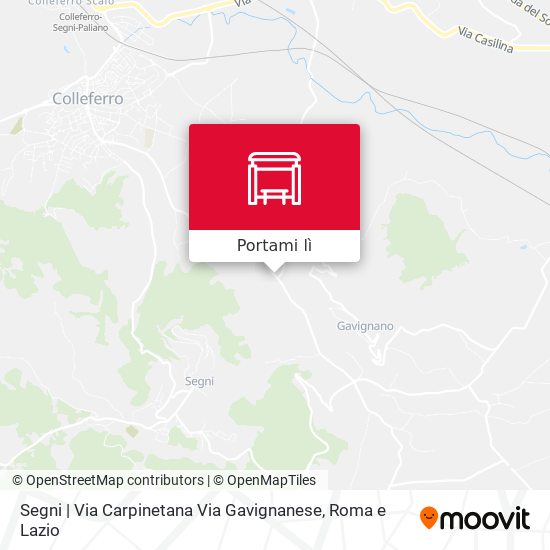 Mappa Segni | Via Carpinetana Via Gavignanese