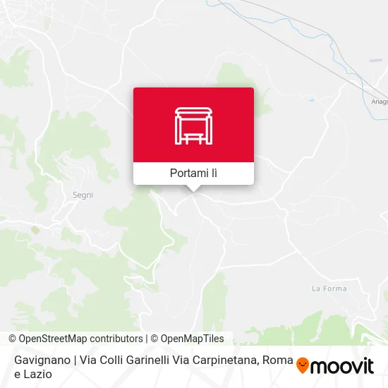 Mappa Gavignano | Via Colli Garinelli Via Carpinetana