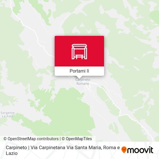 Mappa Carpineto | Via Carpinetana Via Santa Maria