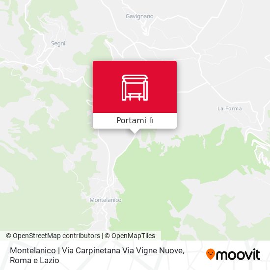 Mappa Montelanico | Via Carpinetana Via Vigne Nuove