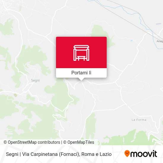 Mappa Segni | Via Carpinetana (Fornaci)