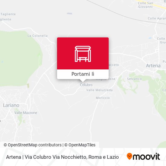 Mappa Artena | Via Colubro Via Nocchietto
