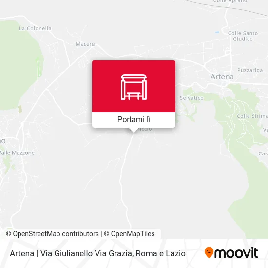 Mappa Artena | Via Giulianello Via Grazia