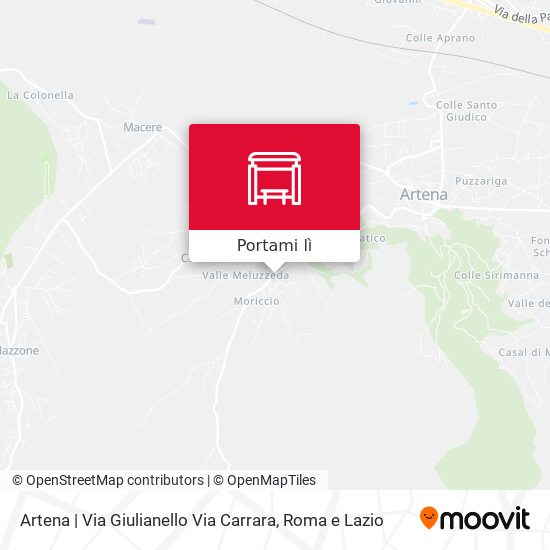 Mappa Artena | Via Giulianello Via Carrara