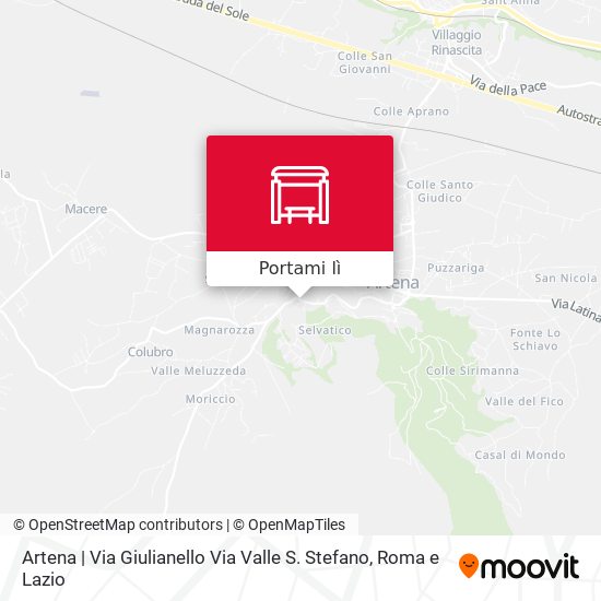 Mappa Artena | Via Giulianello Via Valle S. Stefano