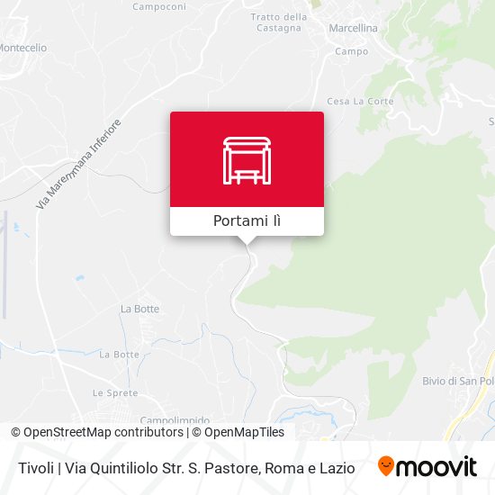 Mappa Tivoli | Via Quintiliolo Str. S. Pastore
