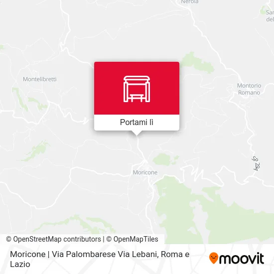 Mappa Moricone | Via Palombarese Via Lebani
