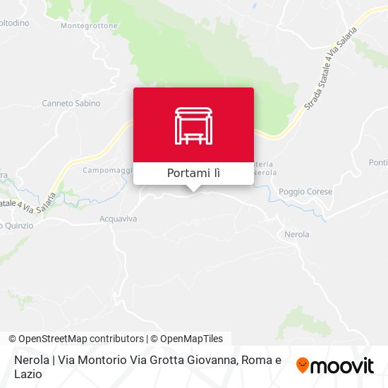 Mappa Nerola | Via Montorio Via Grotta Giovanna