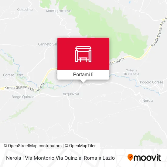 Mappa Nerola | Via Montorio Via Quinzia