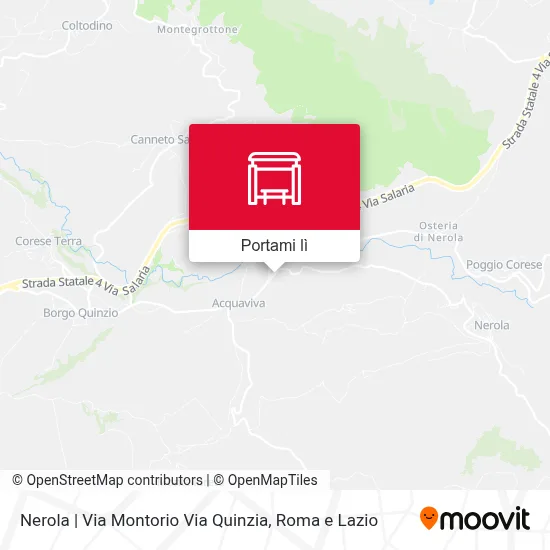 Mappa Nerola | Via Montorio Via Quinzia