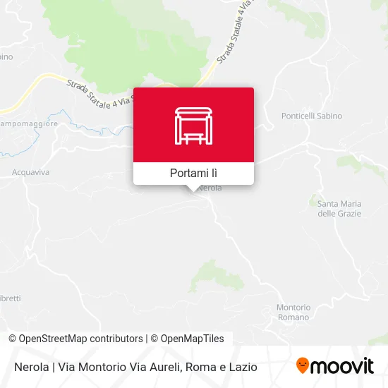 Mappa Nerola | Via Montorio Via Aureli