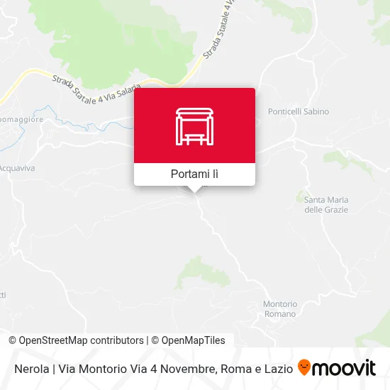 Mappa Nerola | Via Montorio Via 4 Novembre