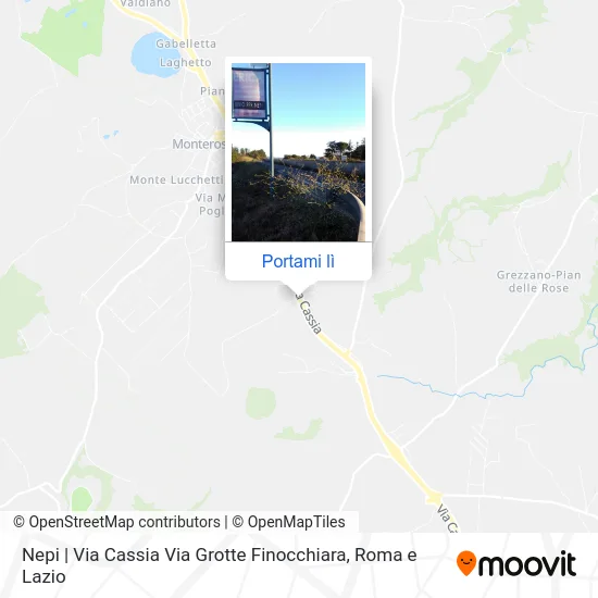 Mappa Nepi | Via Cassia Via Grotte Finocchiara