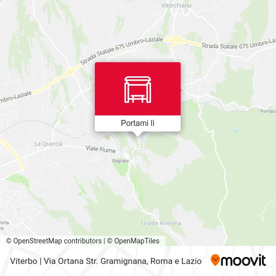 Mappa Viterbo | Via Ortana Str. Gramignana