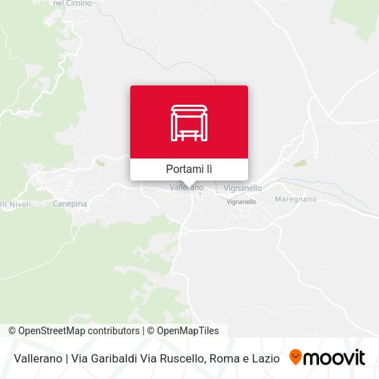Mappa Vallerano | Via Garibaldi Via Ruscello