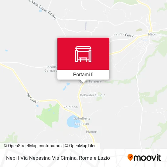 Mappa Nepi | Via Nepesina Via Cimina