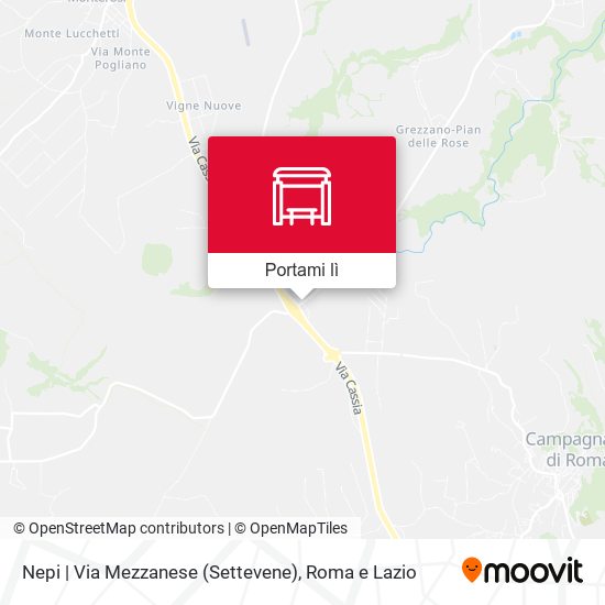 Mappa Nepi | Via Mezzanese (Settevene)