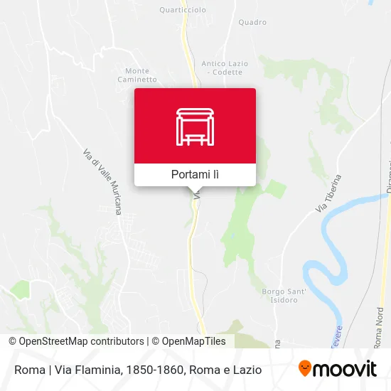 Mappa Roma | Via Flaminia, 1850-1860