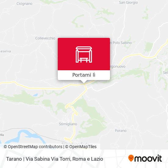 Mappa Tarano | Via Sabina Via Torri