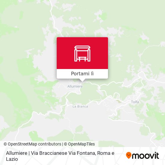 Mappa Allumiere | Via Braccianese Via Fontana