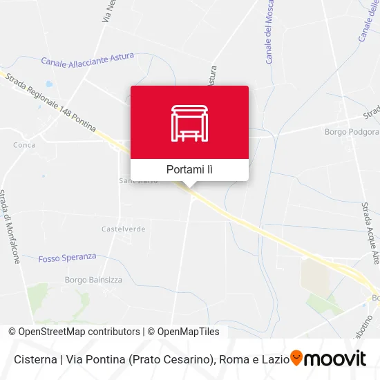 Mappa Cisterna | Via Pontina (Prato Cesarino)