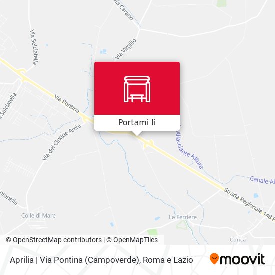 Mappa Aprilia | Via Pontina (Campoverde)